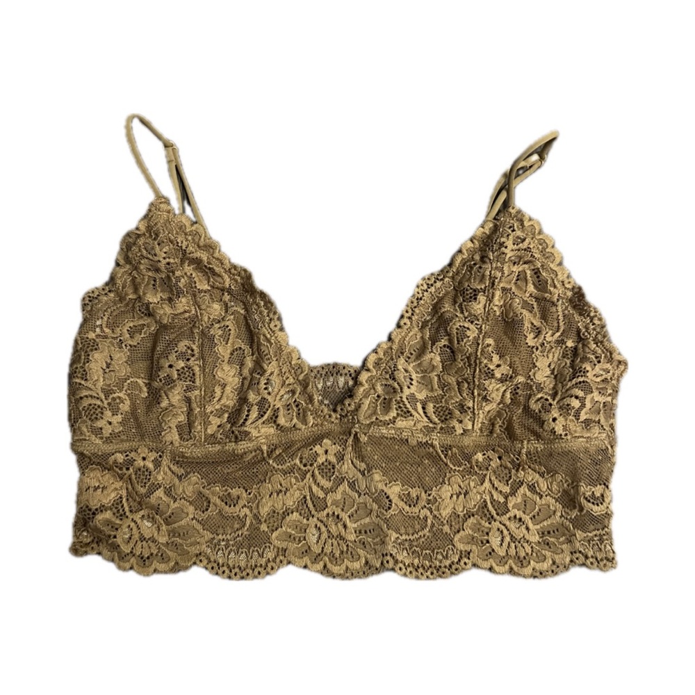 Free People Lace Bralette Plunge Wireless Longline Bra